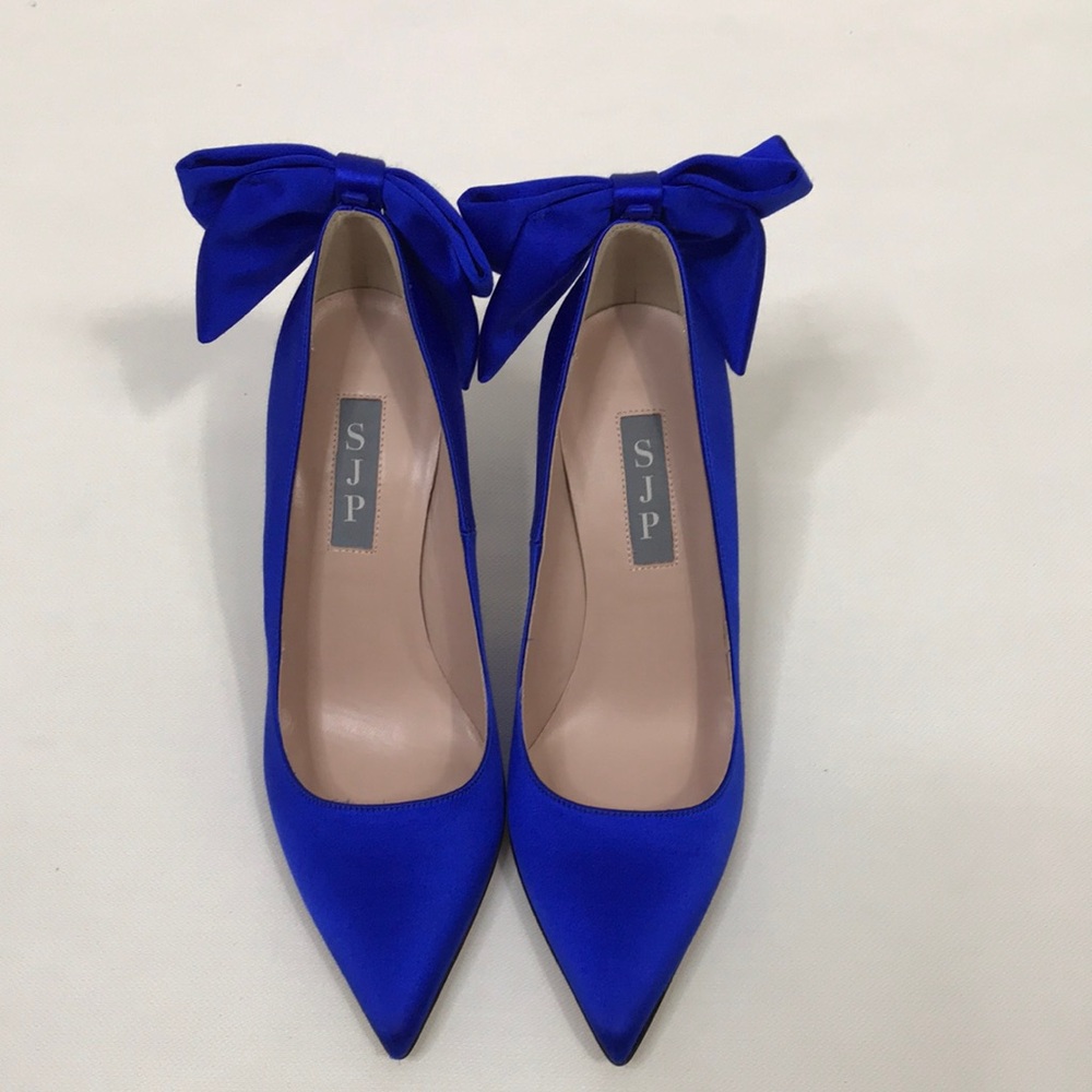 NWOT SJP BY SARAH JESSICA PARKER Lucille Satin Bow heels - Picture 3 of 12